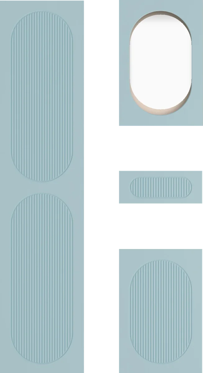 Boheme Cabinet Door: Powder Blue Textured Design Guide
