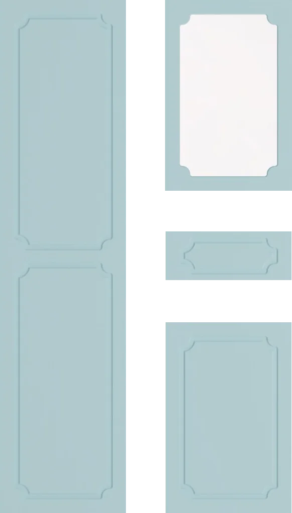 Calba Cabinet Door: Ice Blue Classic Framed Design Guide