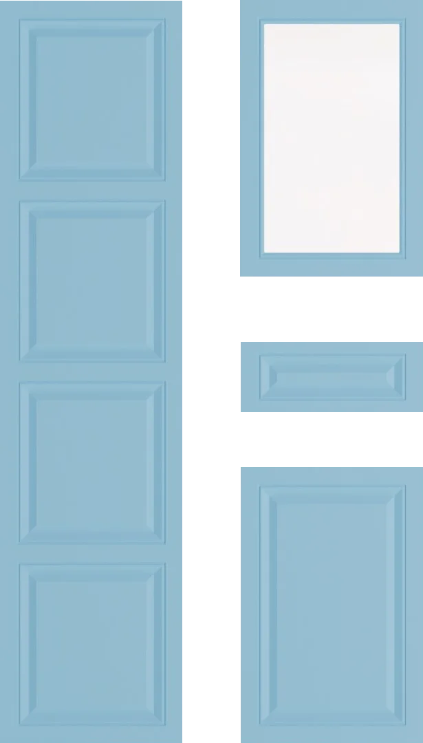 Carnation Cabinet Door: Sky Blue Classic Framed Design Guide
